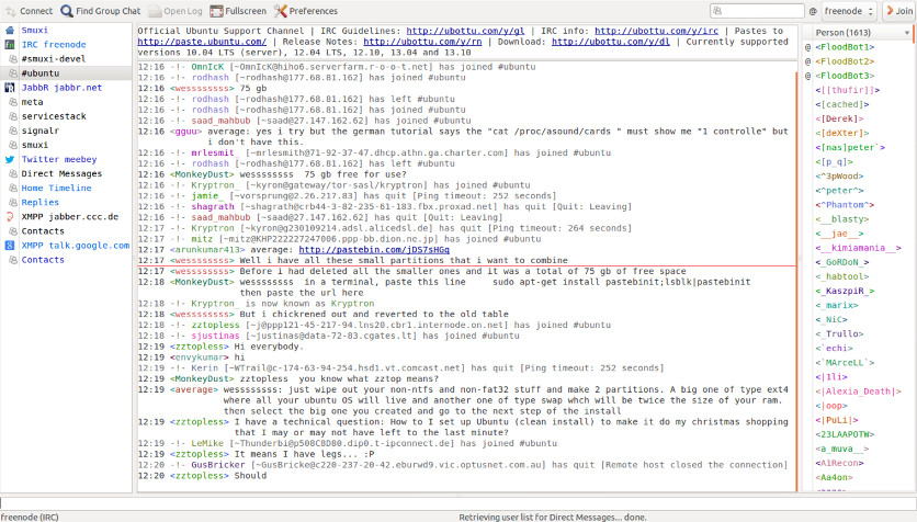 IRC screenshot